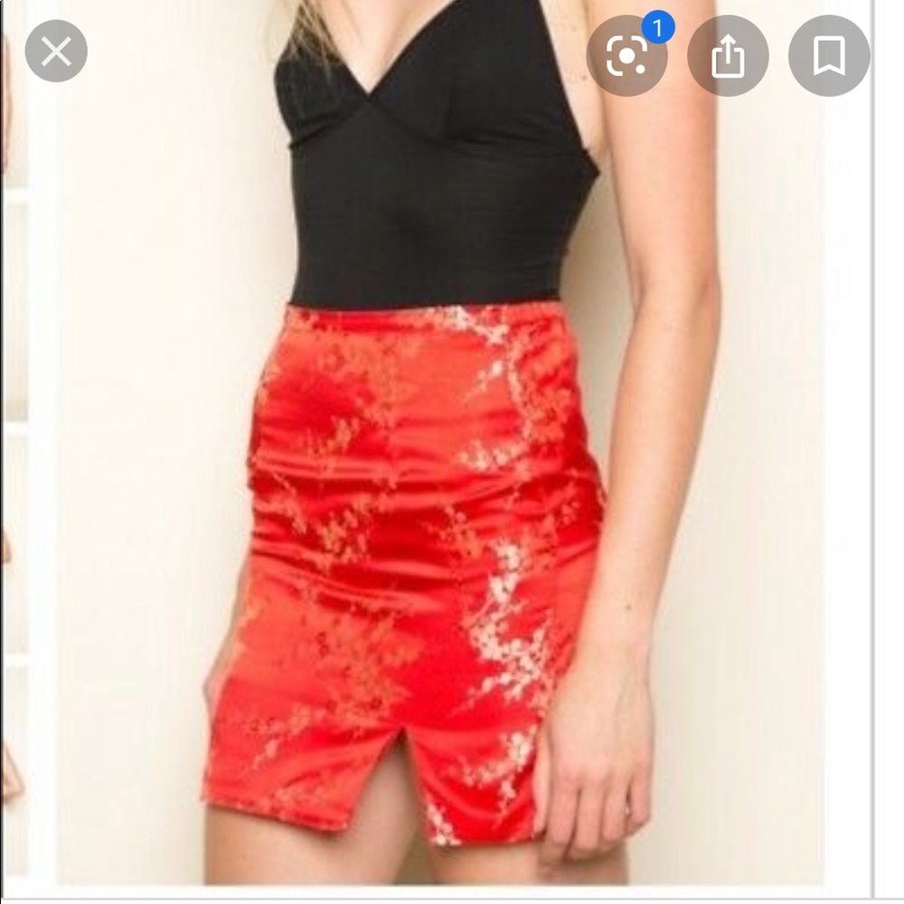 Brandy Melville red moss skirt